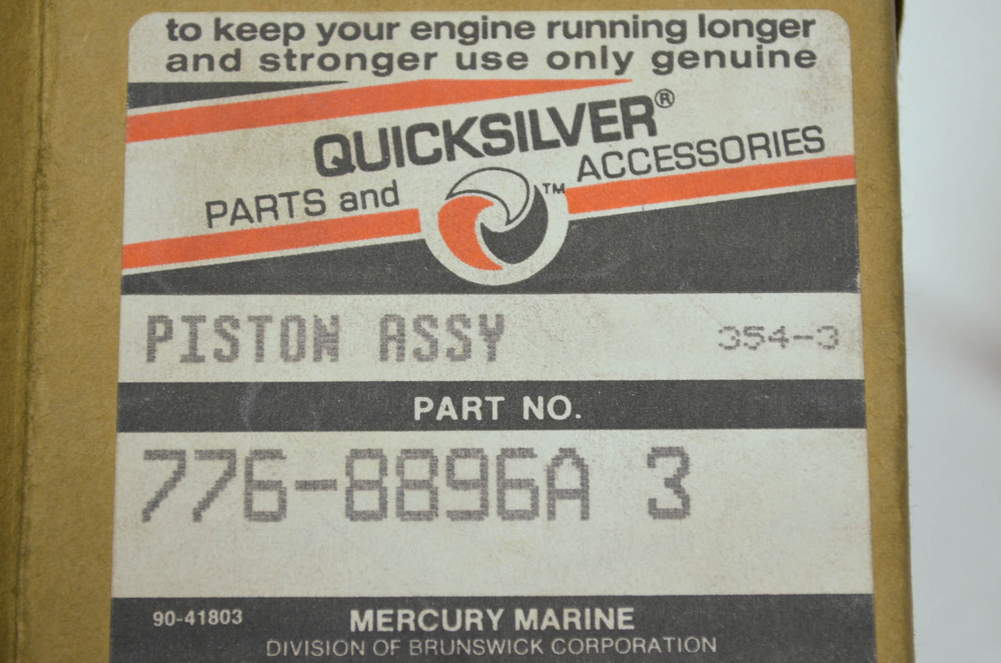 NEW Quicksilver Mercury Marine Outboard Piston Assembly NOS 776-8896A3