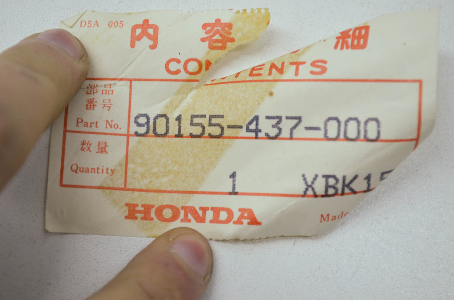 OEM Honda 90155-437-000 Hex Bolt (10X115) NOS