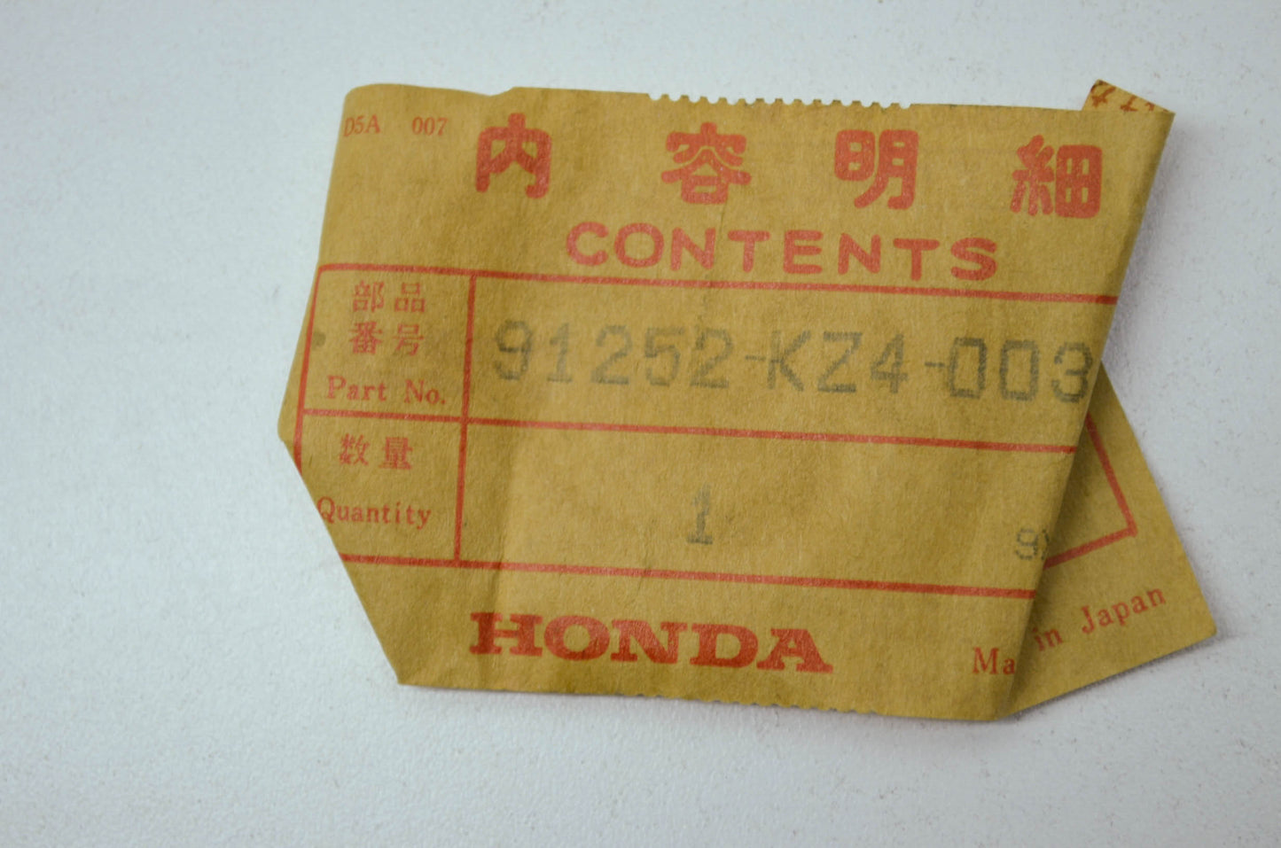 OEM Honda 91252-KZ4-003 Dust Seal (28X47X7) NOS