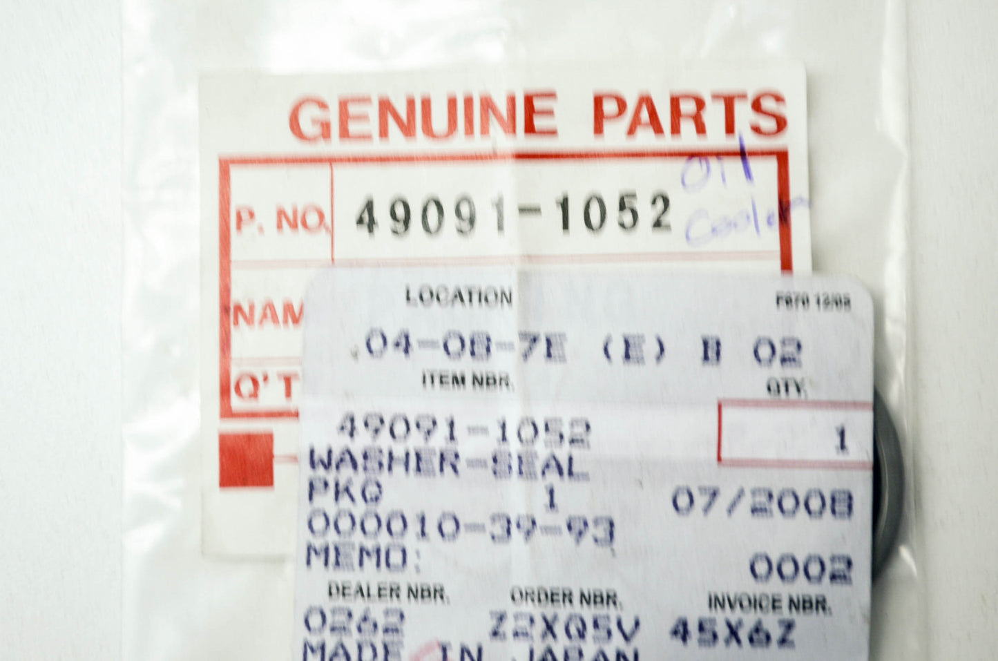 OEM Kawasaki 49091-1052 Seal Washer NOS