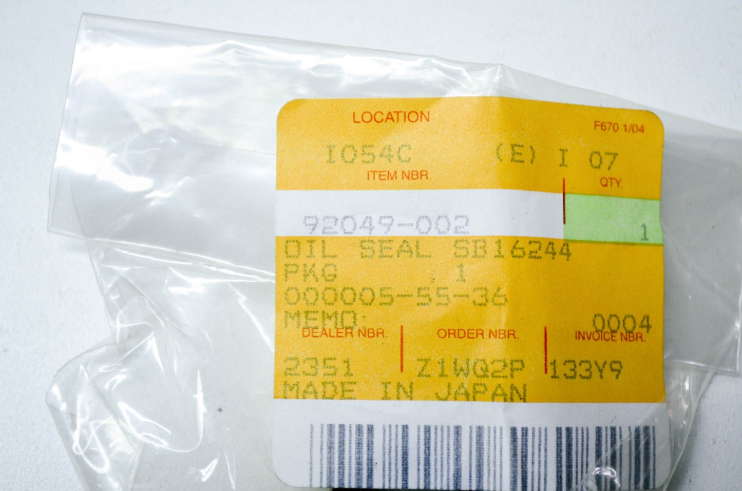 OEM Kawasaki 92049-002 Oil Seal SB16244 NOS