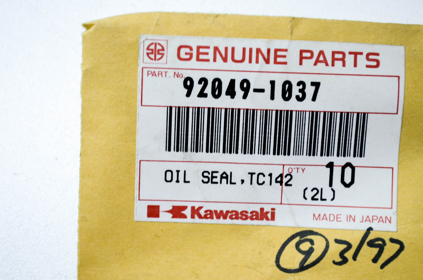 OEM Kawasaki 92049-1037 Oil Seal TC14244.8 NOS