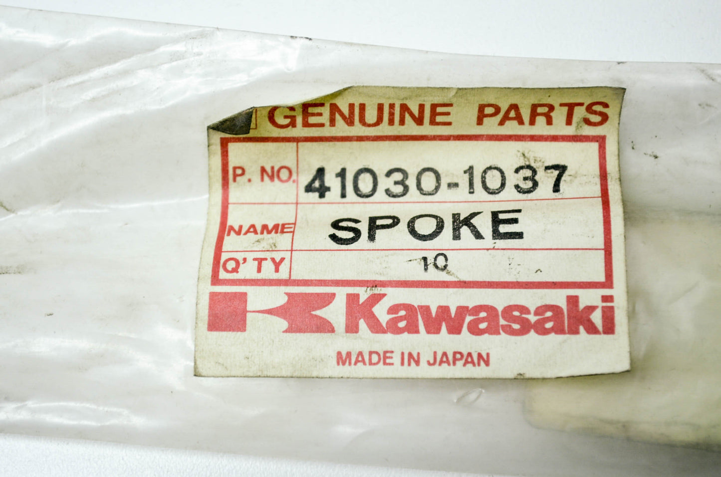 OEM Kawasaki 41030-1037 Left Front Outer Spoke Qty 6 NOS