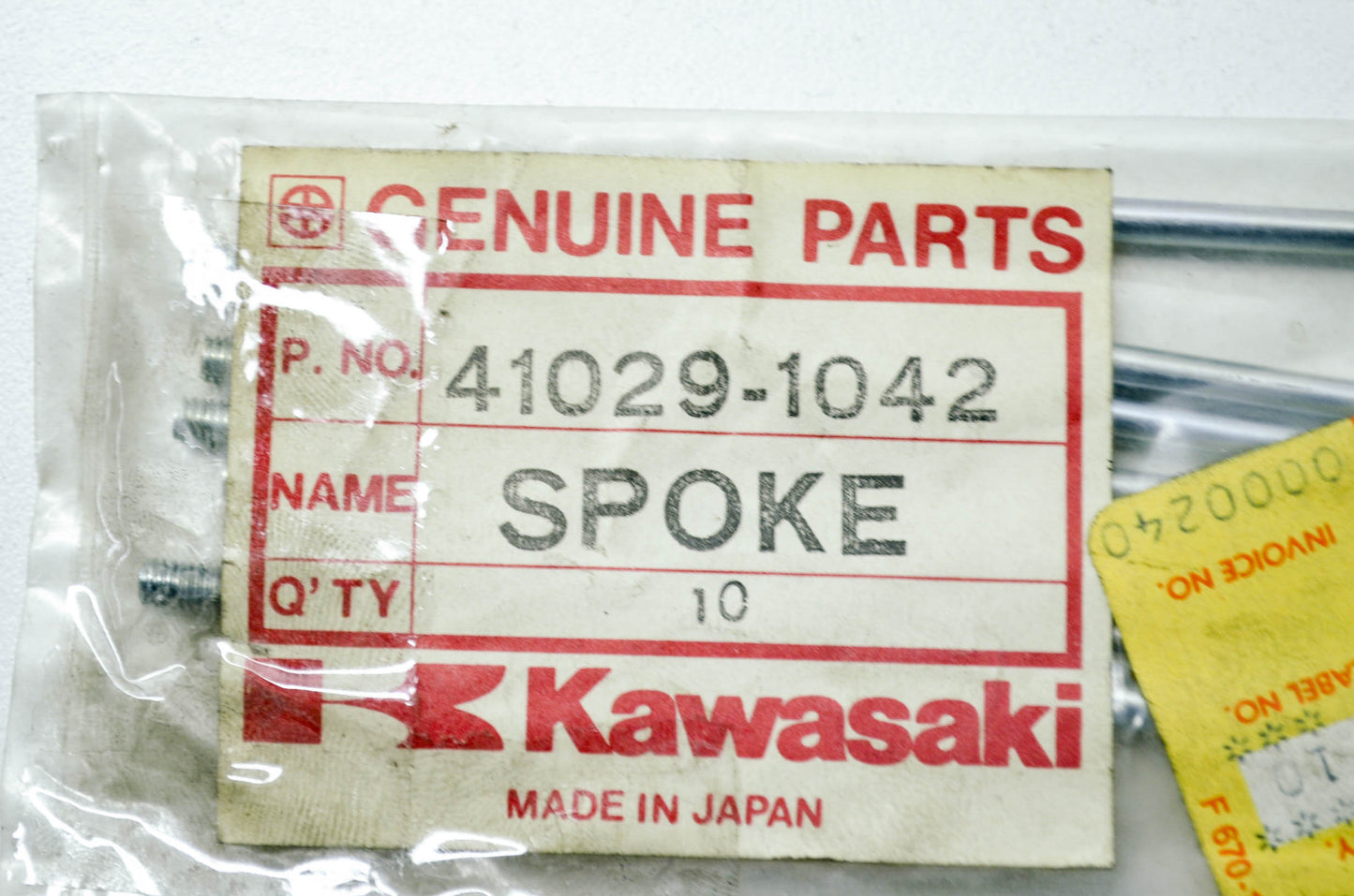 OEM Kawasaki 41029-1042 Left Front Inner Spoke Qty 8 NOS