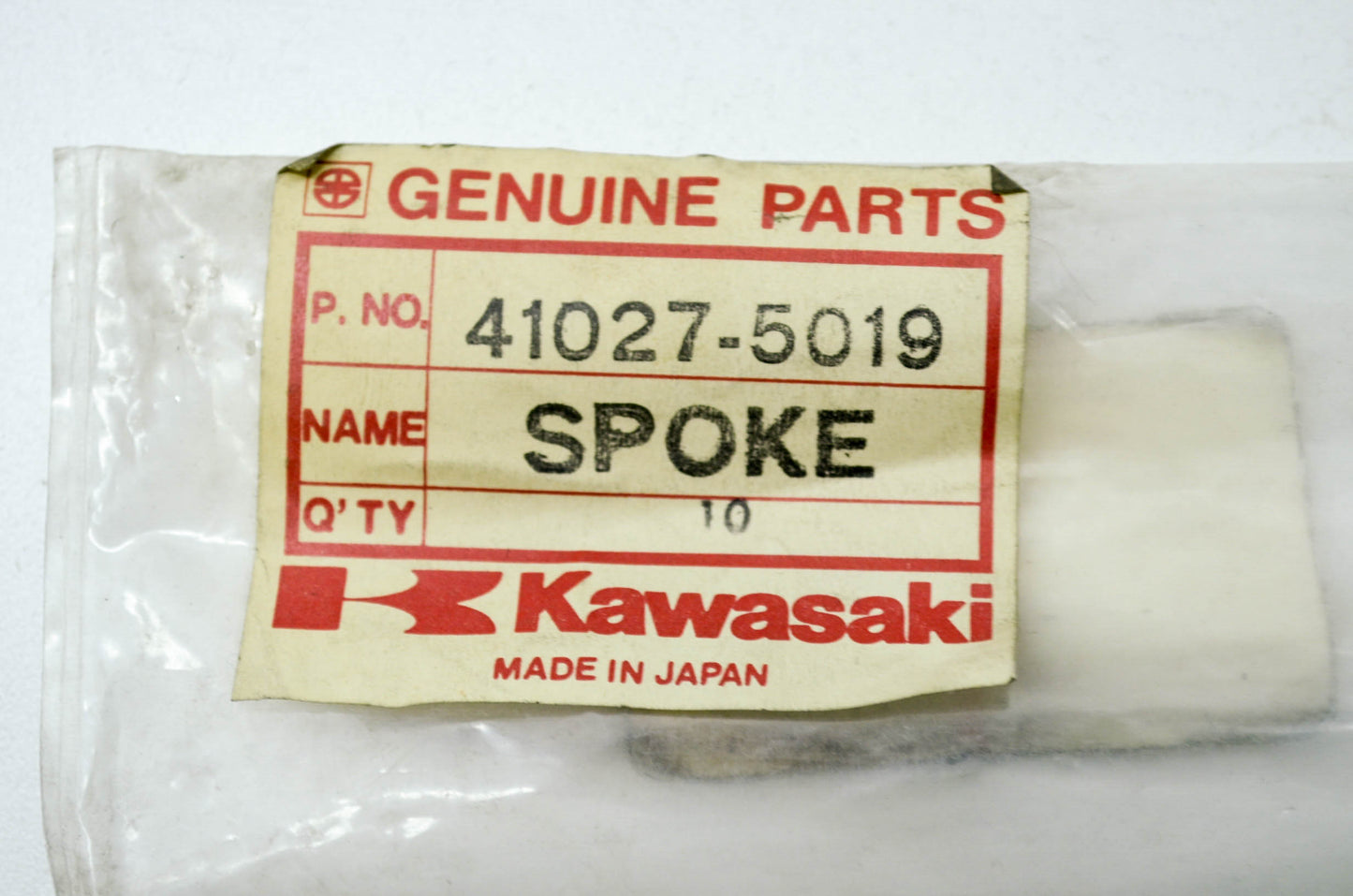 OEM Kawasaki 41027-5019 Rear Inner Right Spoke Assembly Qty 9 NOS