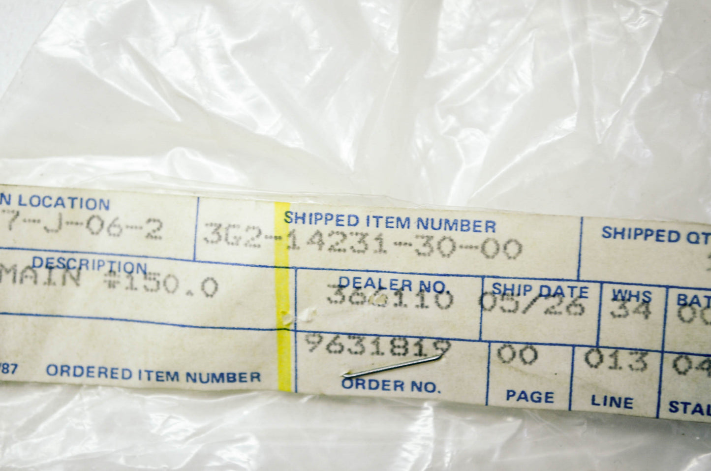 OEM Yamaha 3G2-14231-30-00 Main Jet (#150) NOS