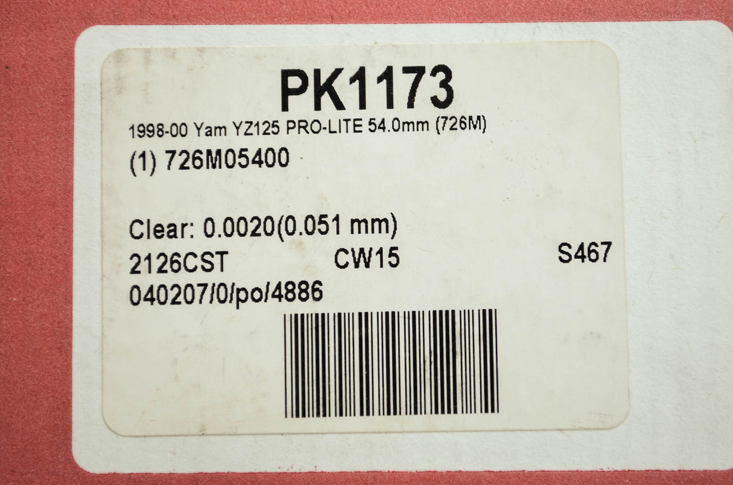 Piston Kit Yamaha 98-00 TZ125 NOS