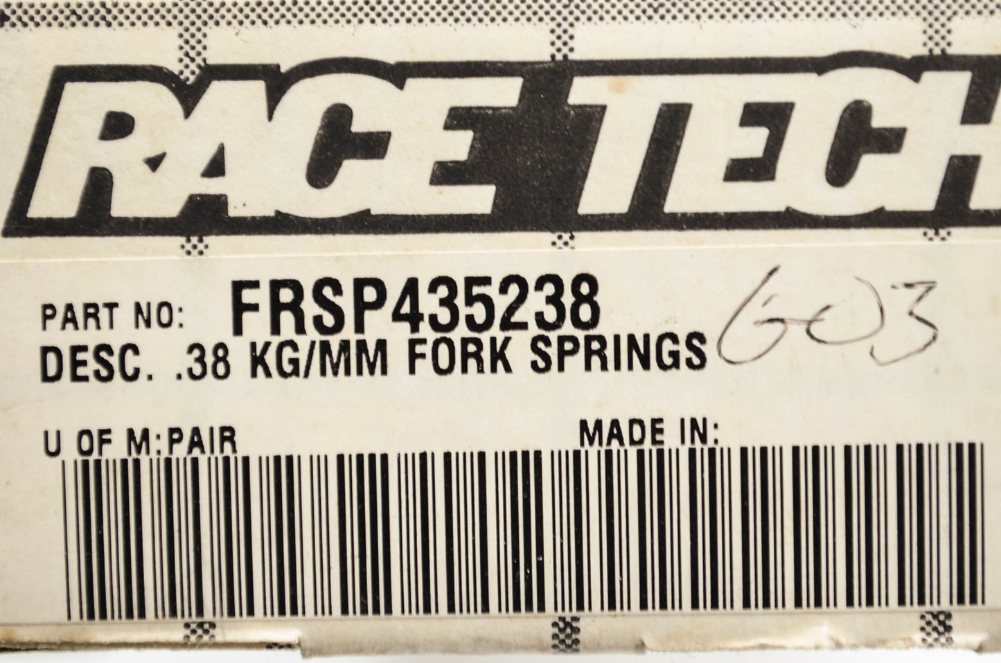 Fork Springs .38 KG/MM NOS