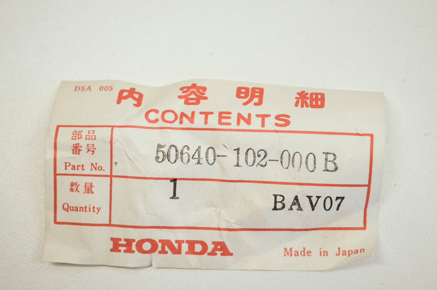 OEM Honda 50640-102-000b Left Step Arm NH1 NOS
