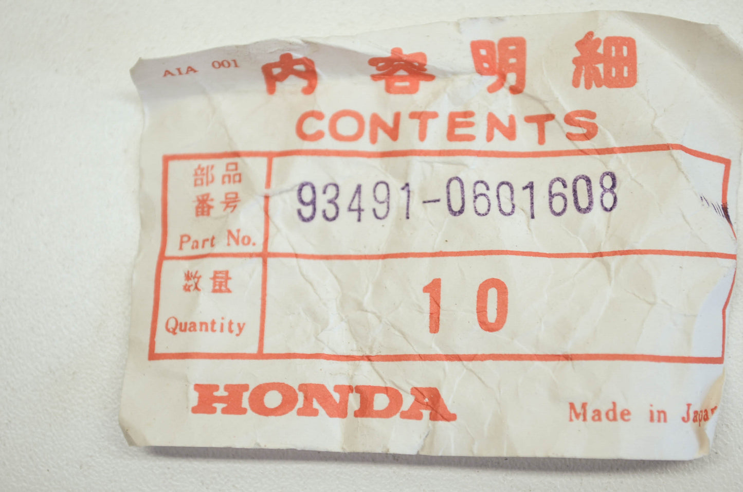 OEM Honda 93491-0601608 Washer Bolt 6X16 Qty 10 NOS