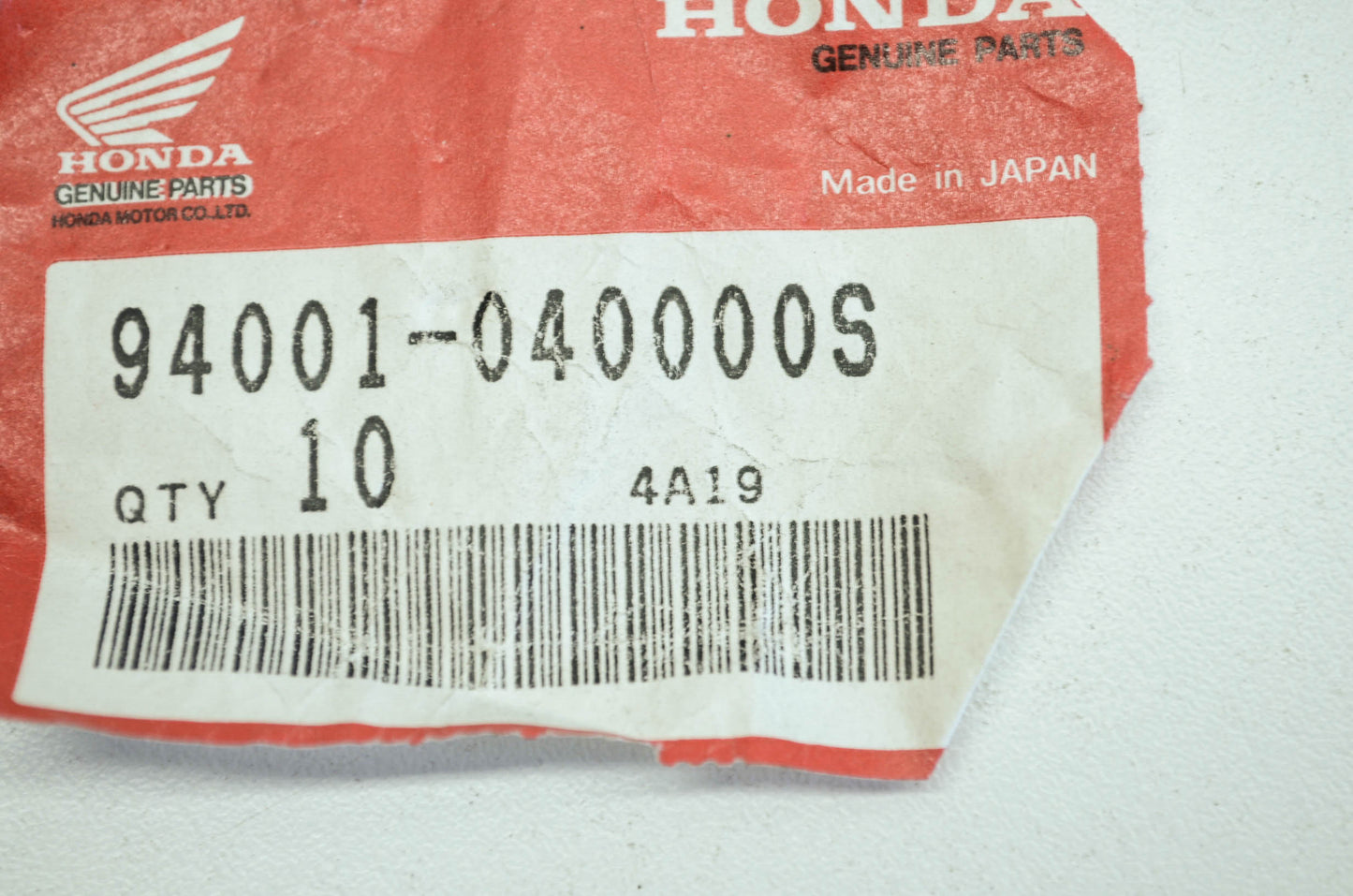 OEM Honda 94001-040000S Hex Nut 4mm Qty 10 NOS