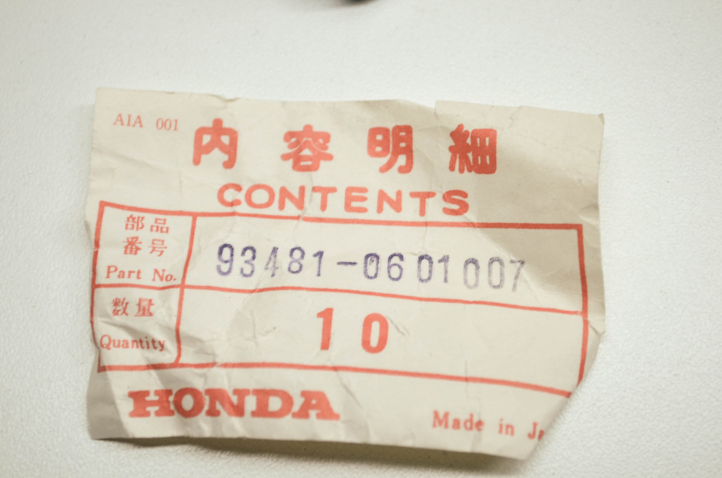 OEM Honda 93481-0601007 Washer Bolt 6X10 Qty 10 NOS