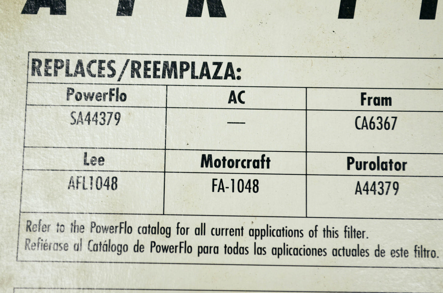 New PowerFlo Air Filter Ford Sierra NOS