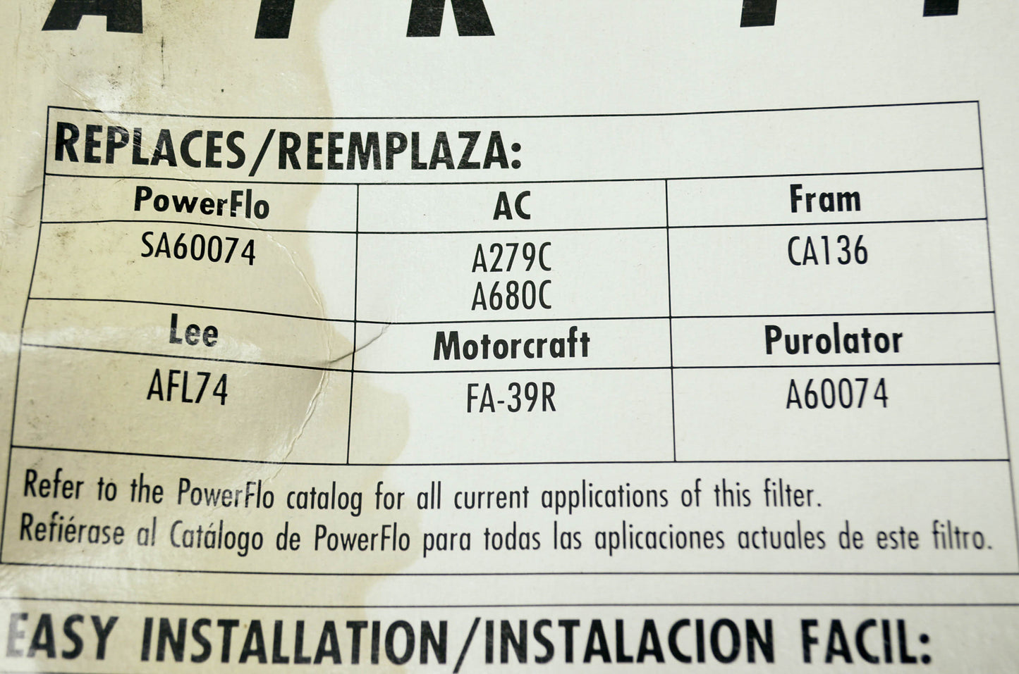 New PowerFlo Air Filter Buick Cadillac Chevrolet GMC Oldsmobile Pontiac NOS
