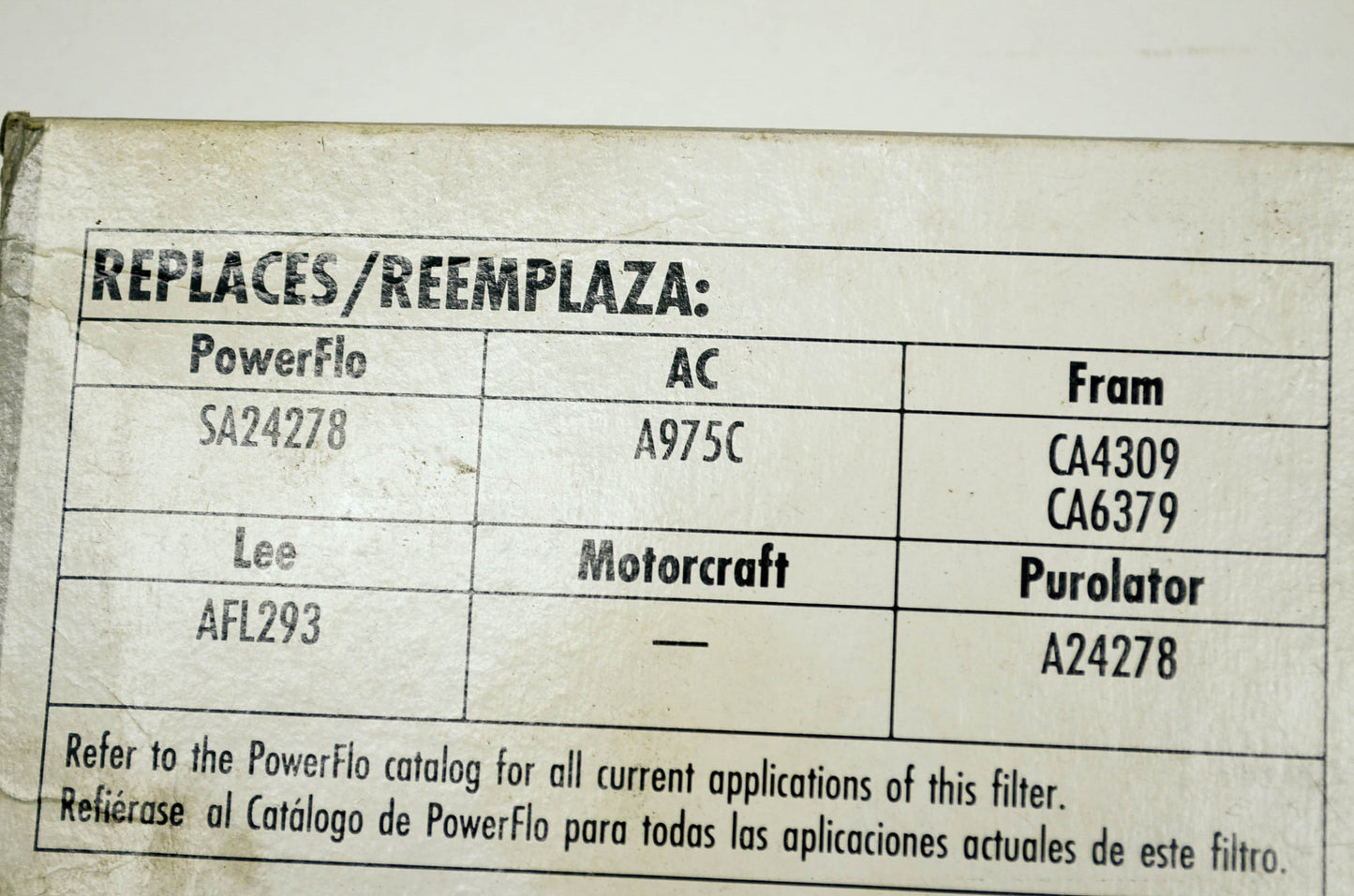 New PowerFlo Air Filter Lexus Toyota NOS