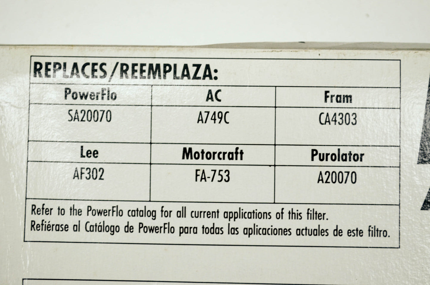 New PowerFlo Air Filter NOS
