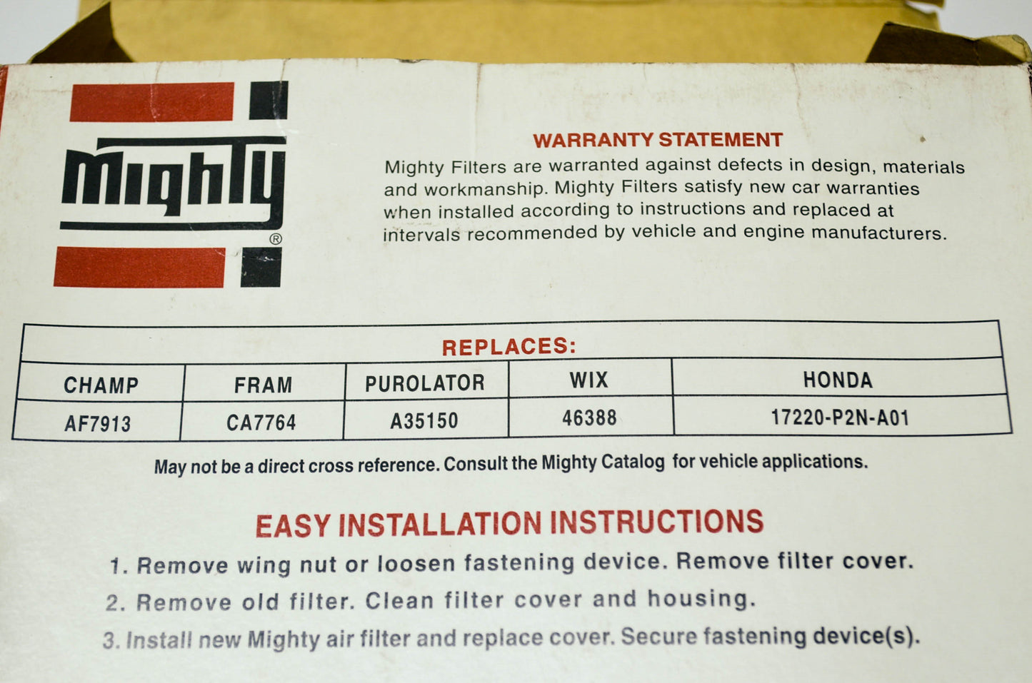 New Mighty Air Filter Replaces Champ AF7913 Fram CA7764 Purolator A35150 WIX 463