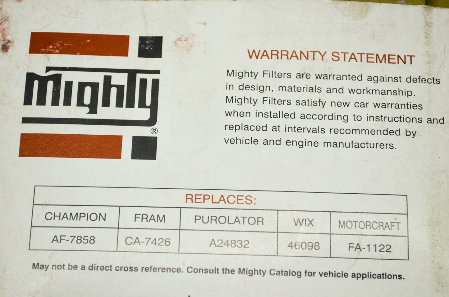 New Mighty Air Filter Replaces Champion AF-7858 Fram CA-7428 Purolator A24832 WI