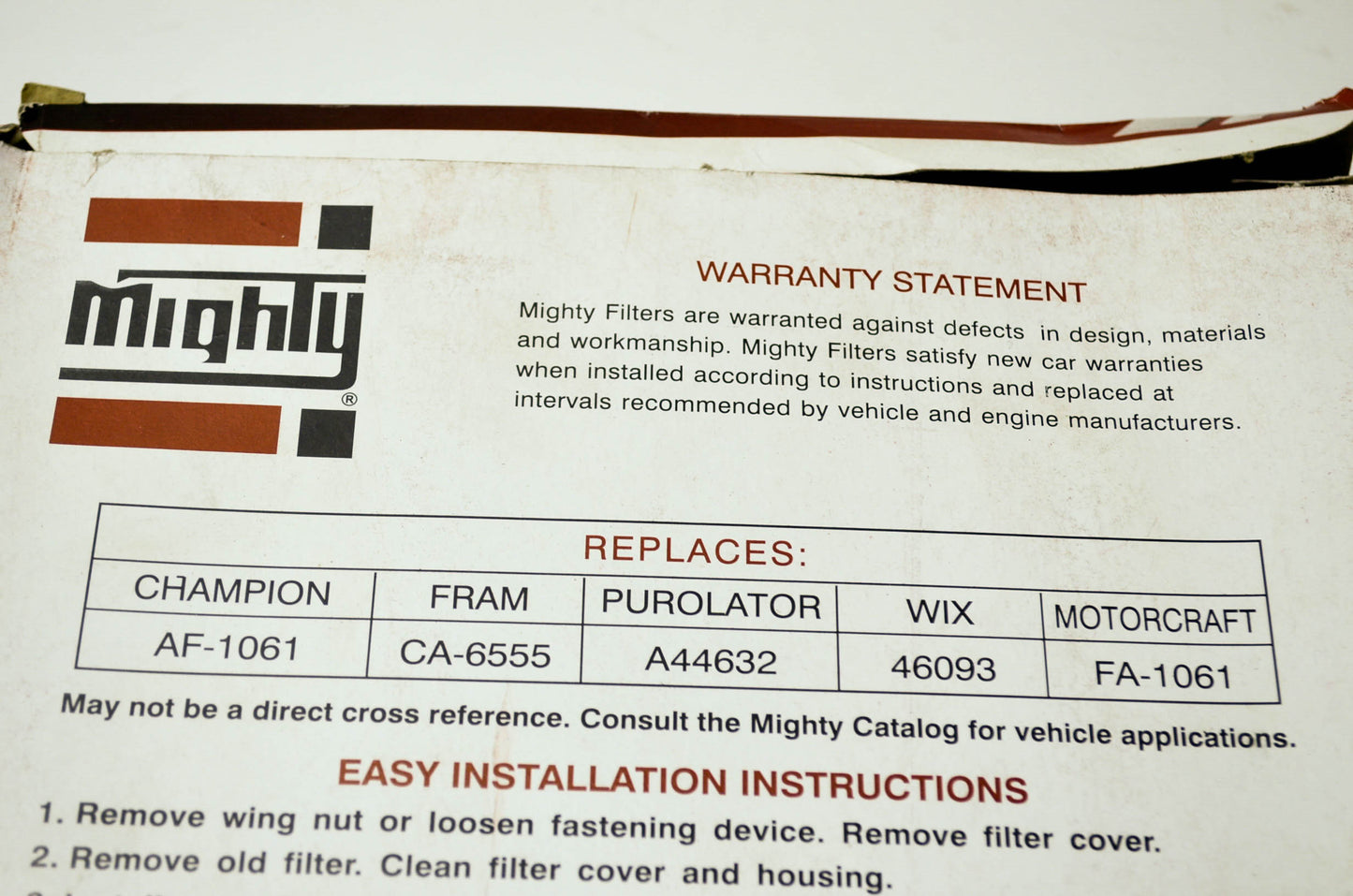 New Mighty Air Filter Replaces Champion AF-1061 Fram CA-6555 Purolator A44632 WI