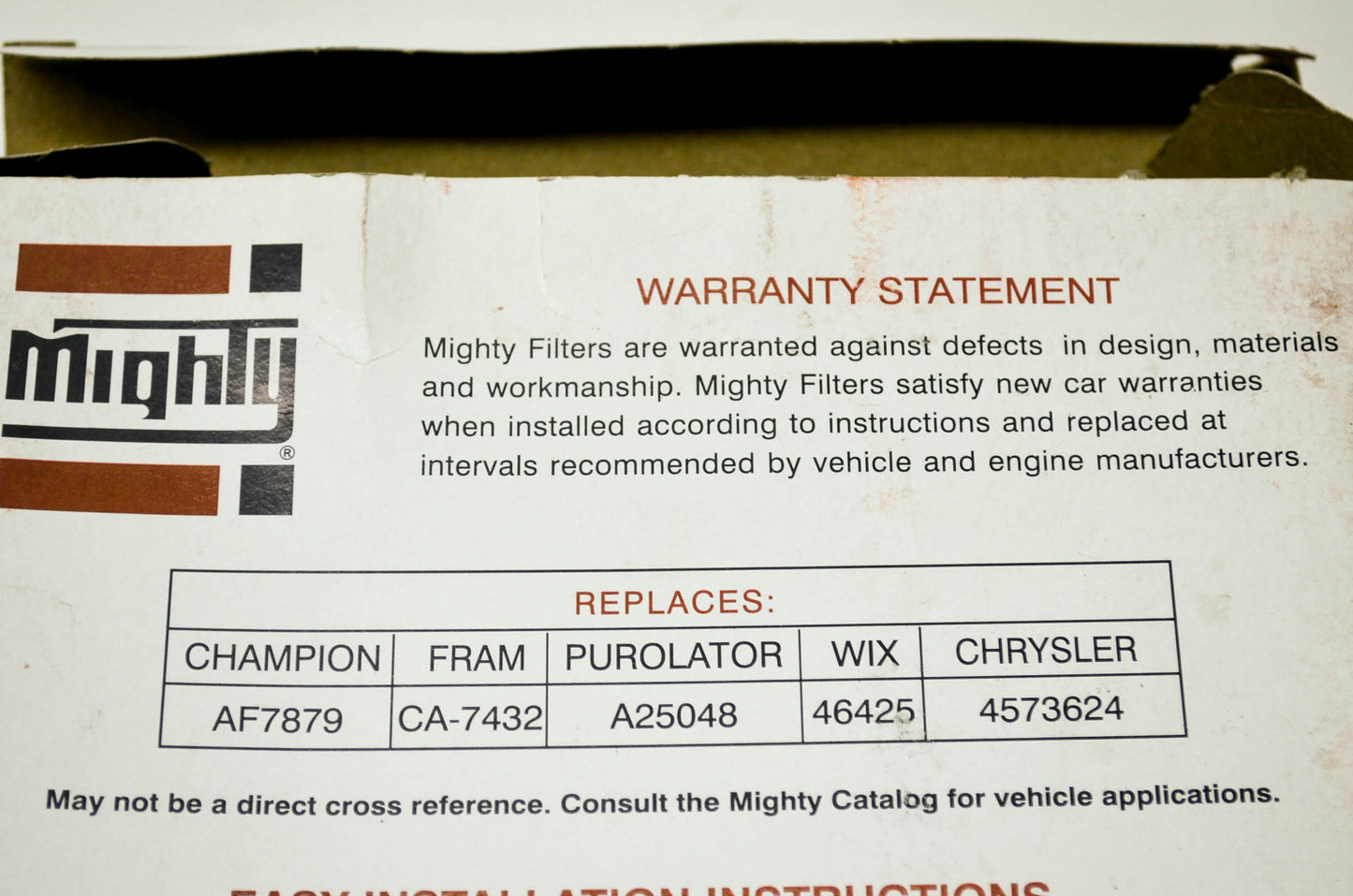New Mighty Air Filter Champion AF7879 Fram CA-7432 Purolator A25048 WIX 46425 Ch