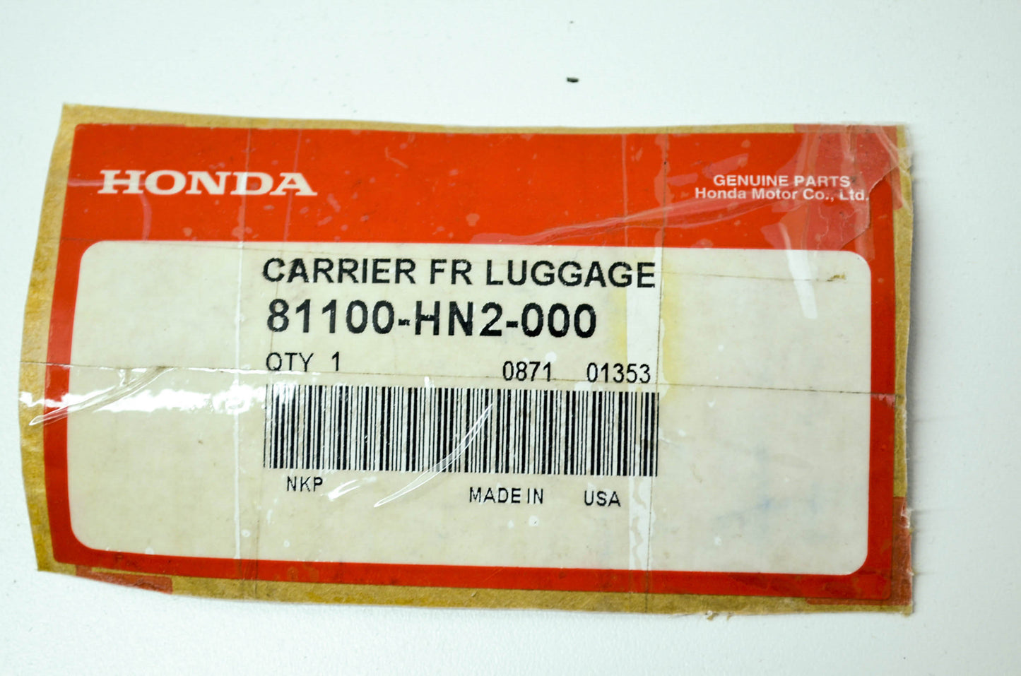 OEM Honda 81100-HN2-000 Front Luggage Carrier NOS