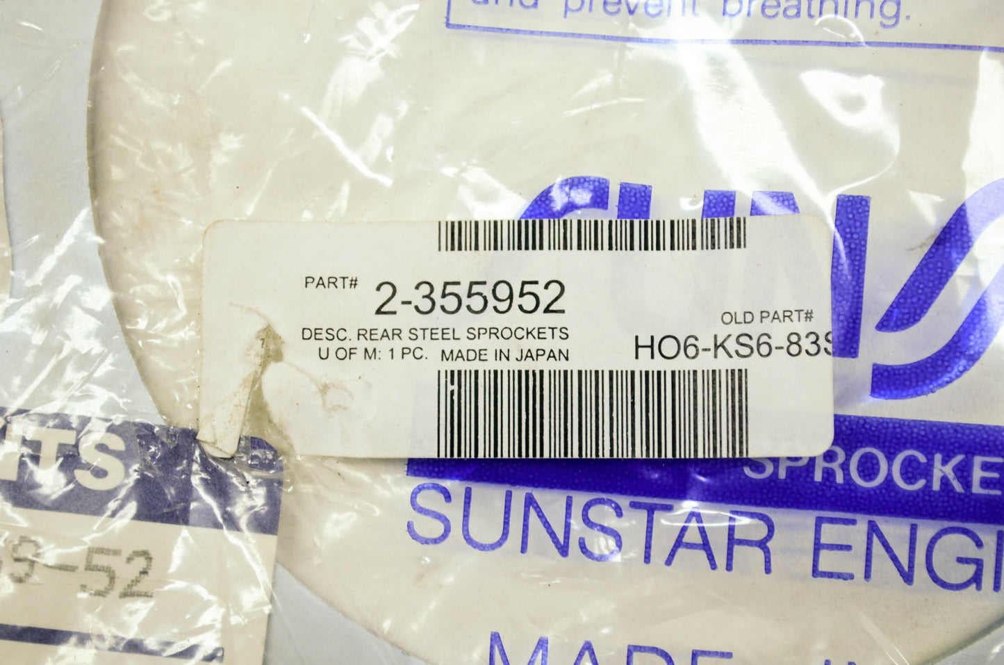 New Sunstar Rear Sprocket 52T Honda CR NOS