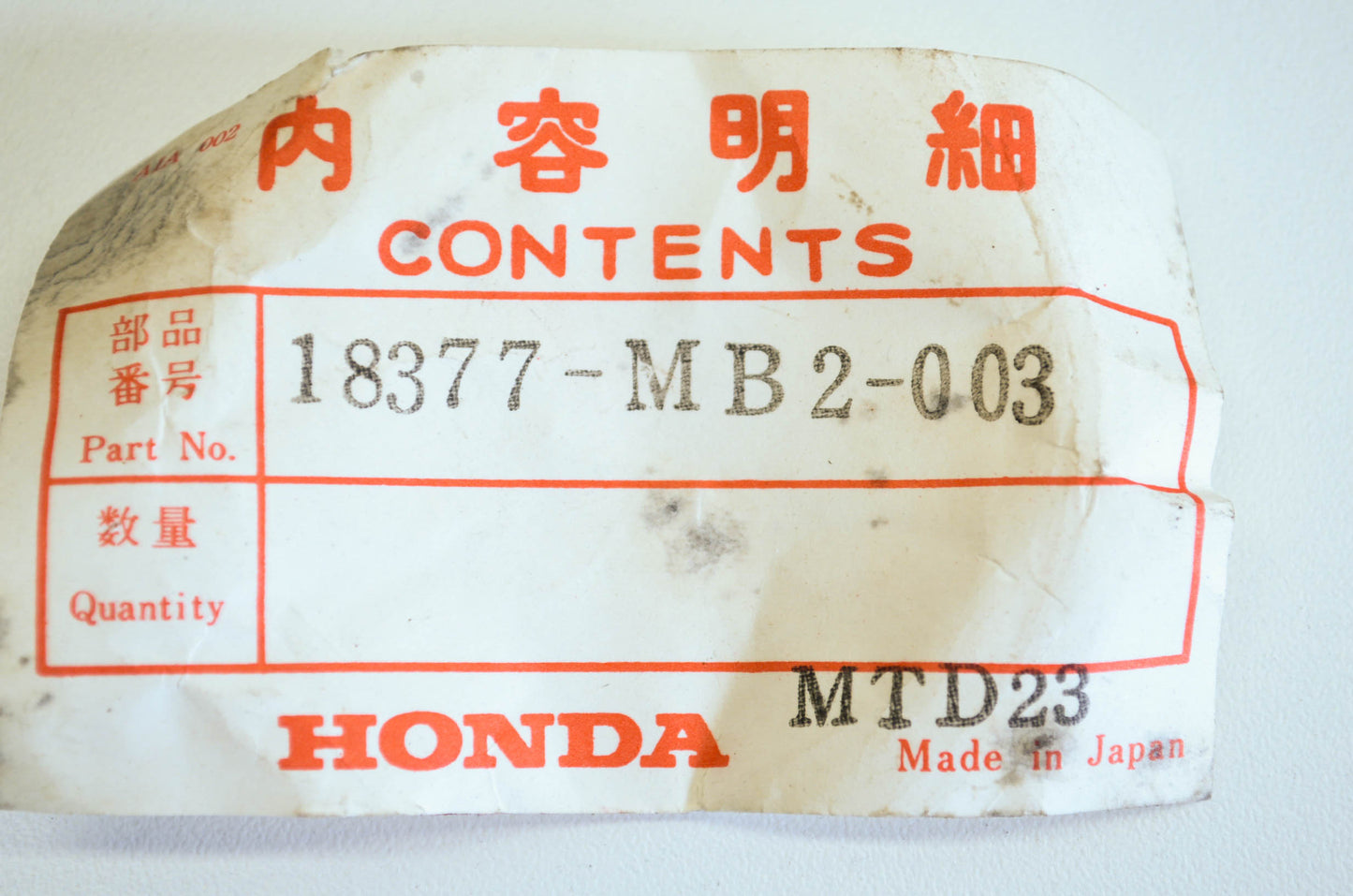 OEM Honda 18377-mb2-003 Left Muffler Band NOS