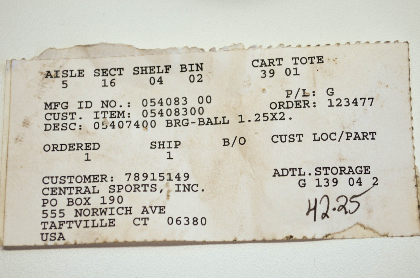 New Ball Bearing 1.25x2 Nice 8025 USA NOS