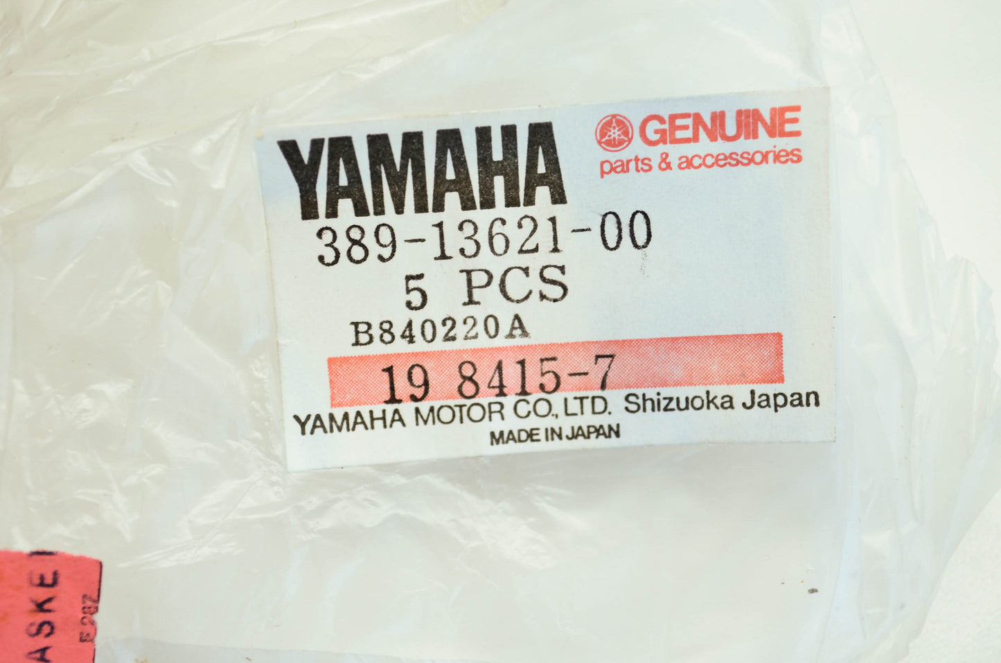 OEM Yamaha 389-13621-00-00 Valve Seat Gasket NOS