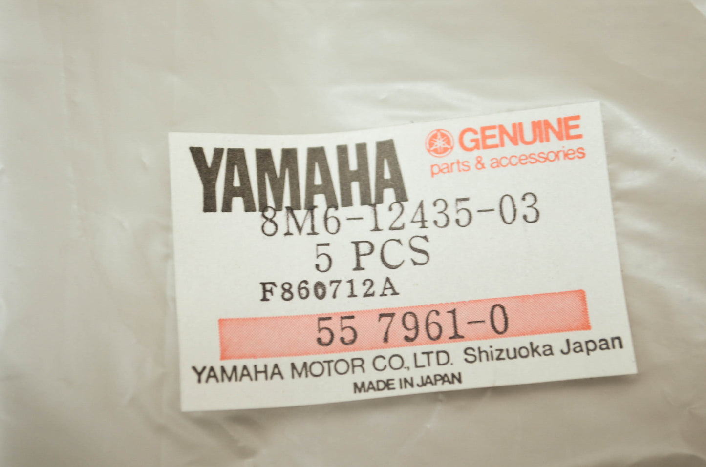 OEM Yamaha 8m6-12435-03-00 Gasket NOS
