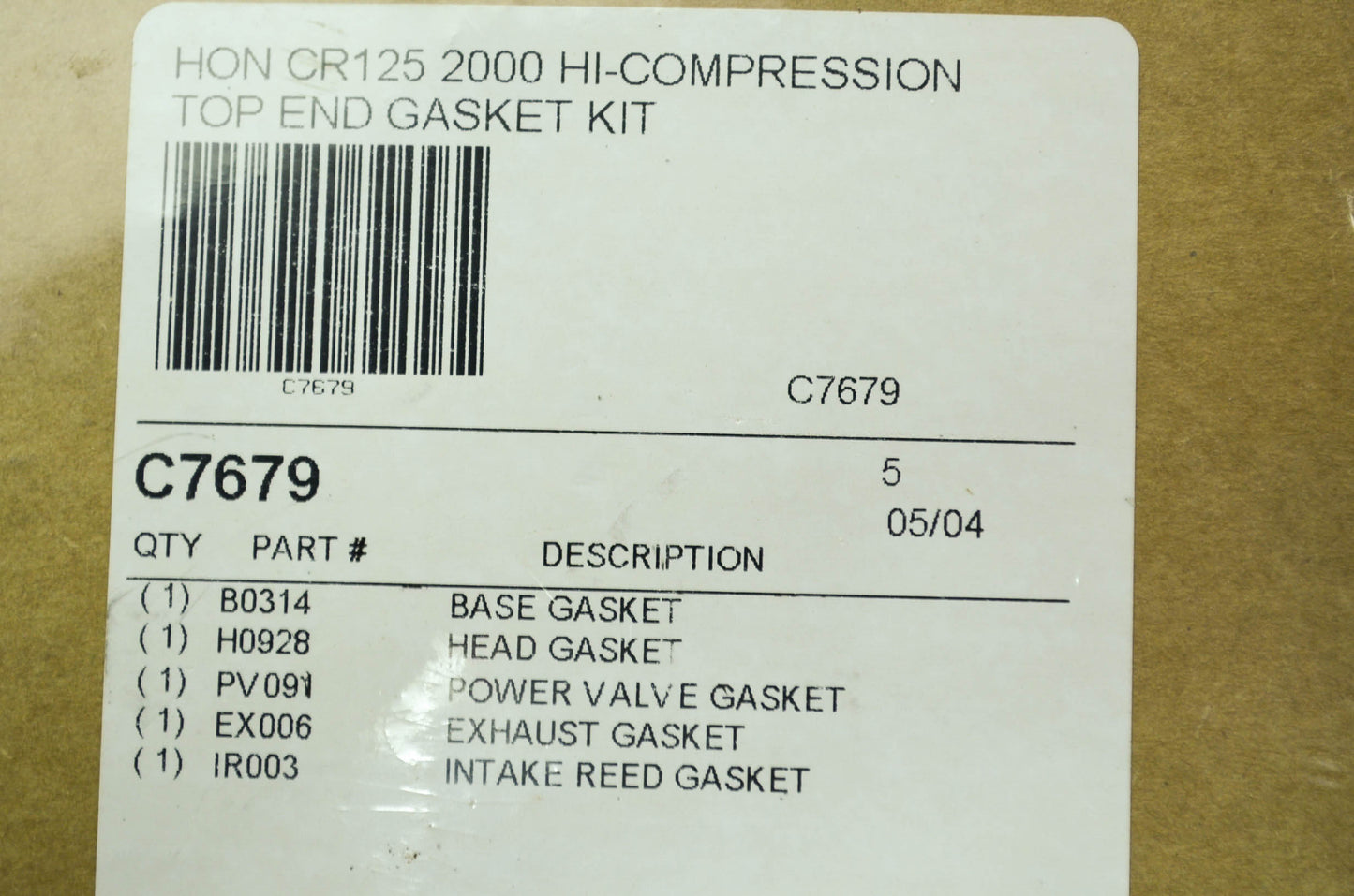 New Cometic Top End Gasket Kit 2000 CR125 High Compression NOS