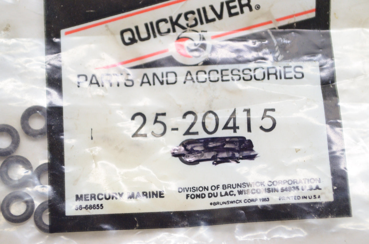 OEM Mercury 25-20415 Quicksilver O-Ring Qty 2 NOS
