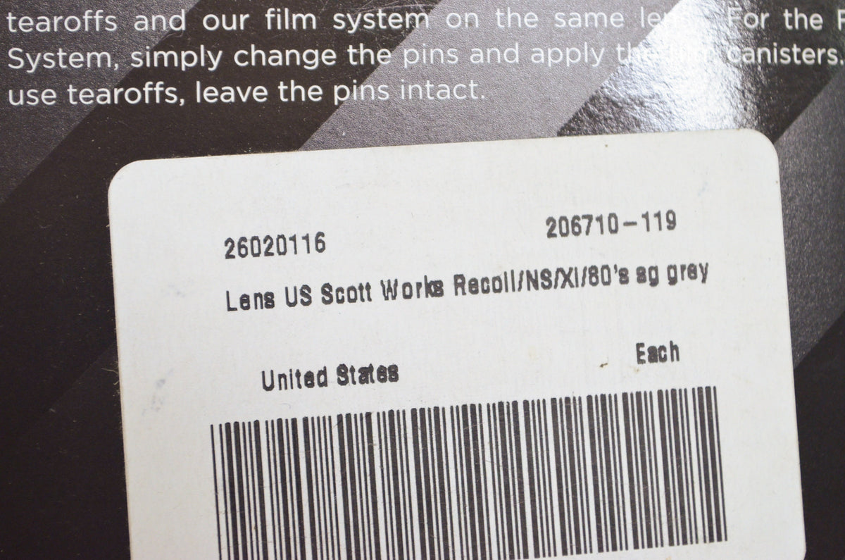New Scott 206710-119 Grey Replacement Lens NOS