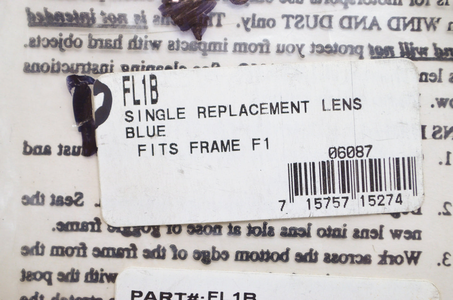 Smith FL1B Blue Single Replacement Lens NOS