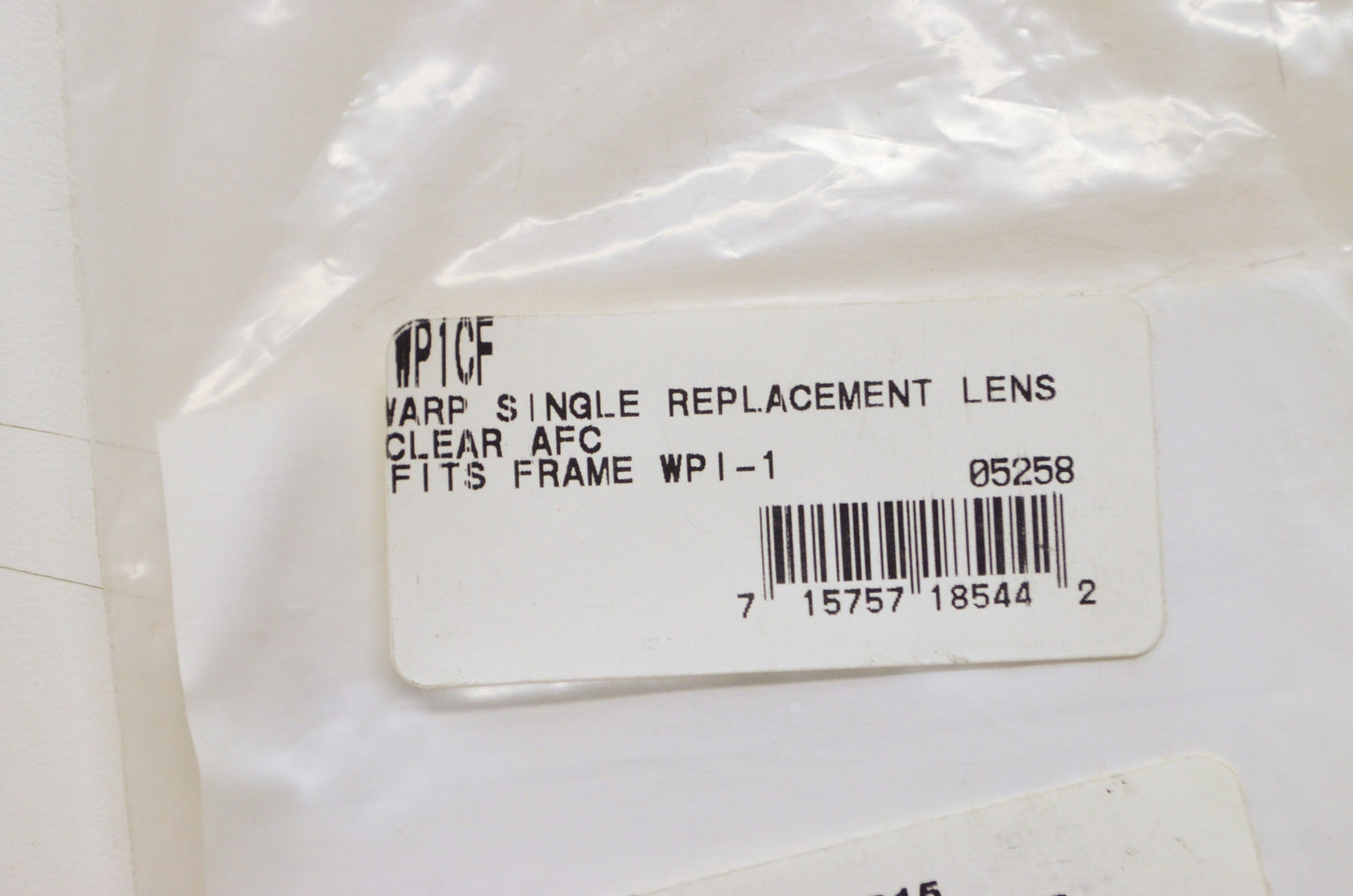 Smith WP1CF, 2602-0015 Clear WARP Single Replacement Lens NOS
