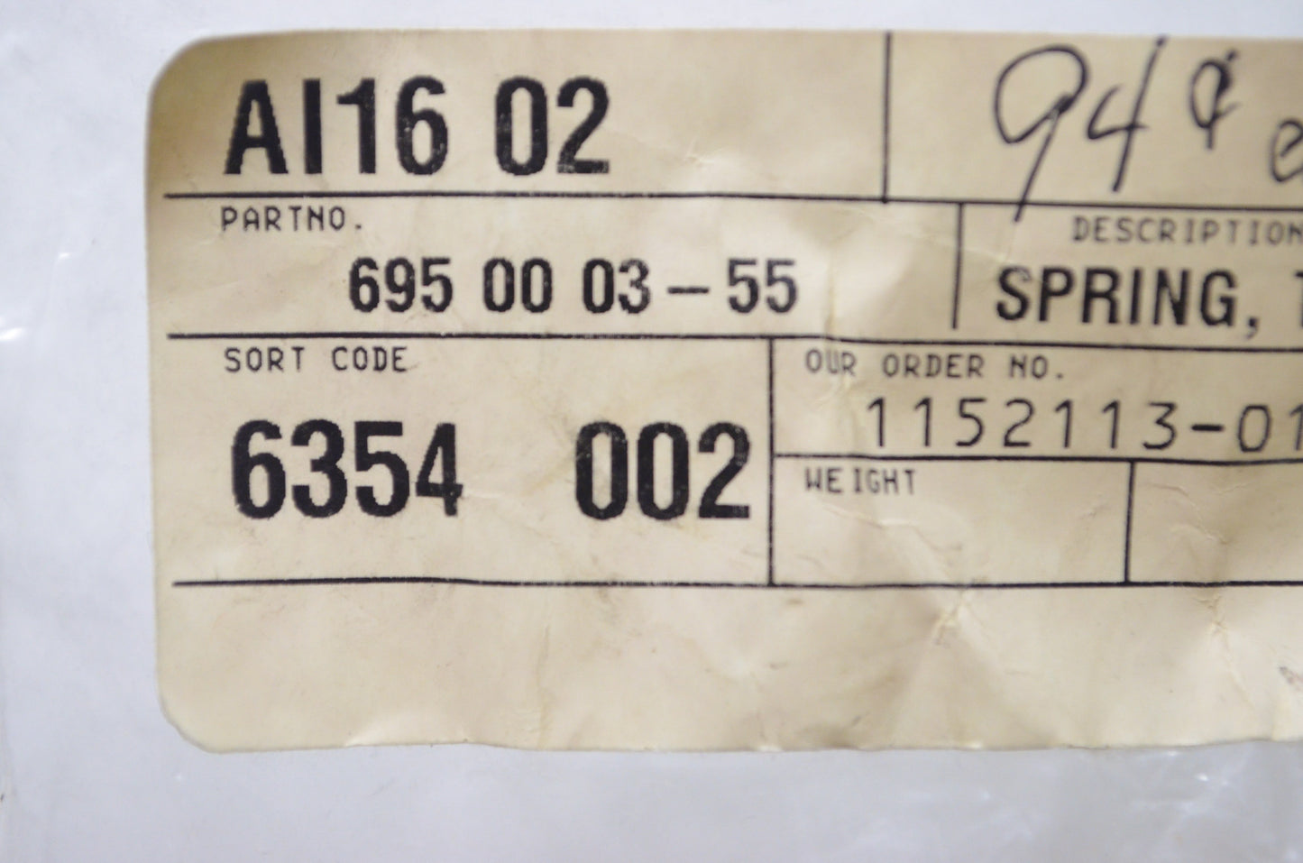 New OEM Husqvarna Trimmy Hit Pro Spring NOS