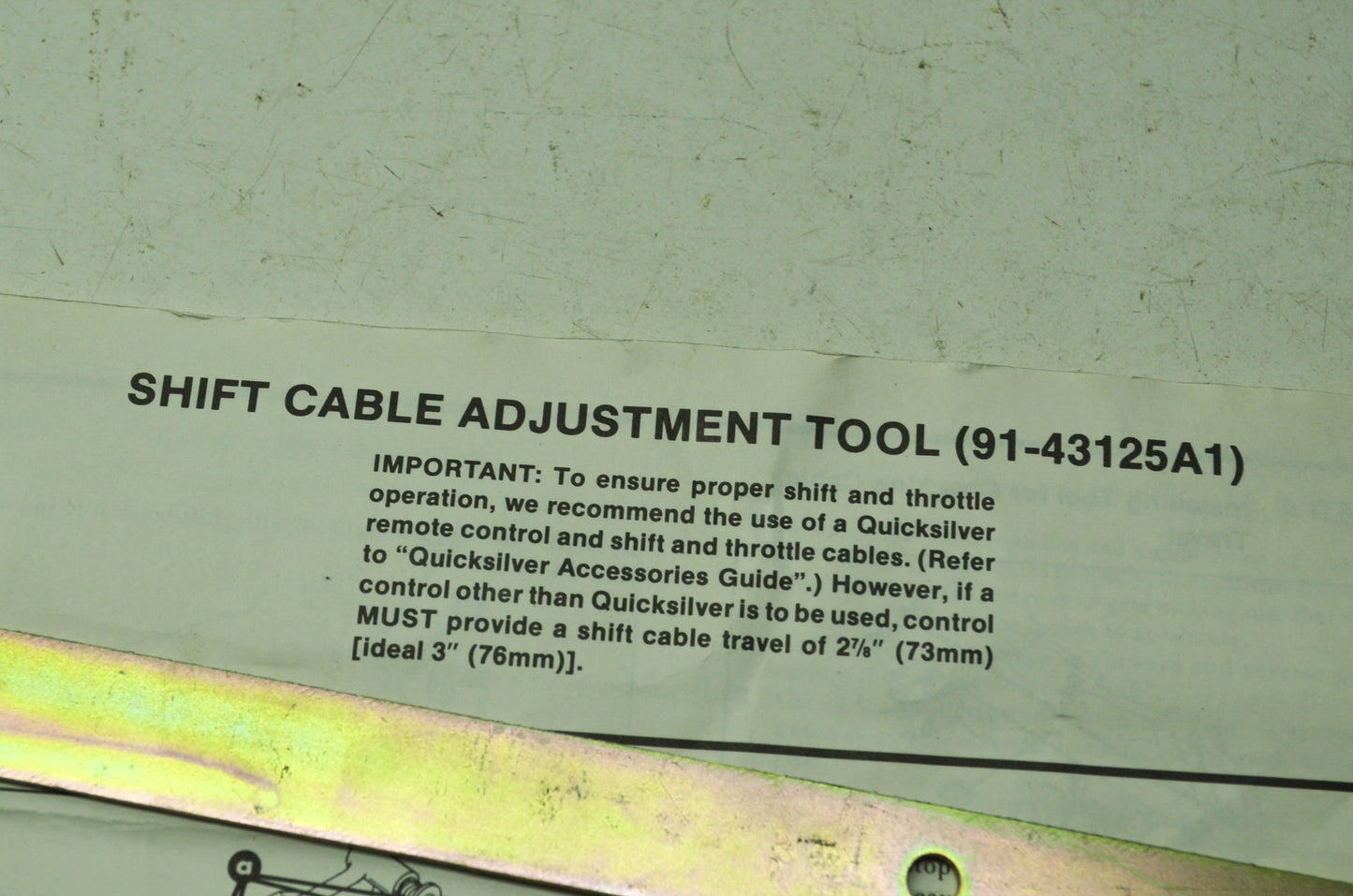 NEW Quick Silver Mercury Shift Cable Adjustment tool 91-43125A1 NOS