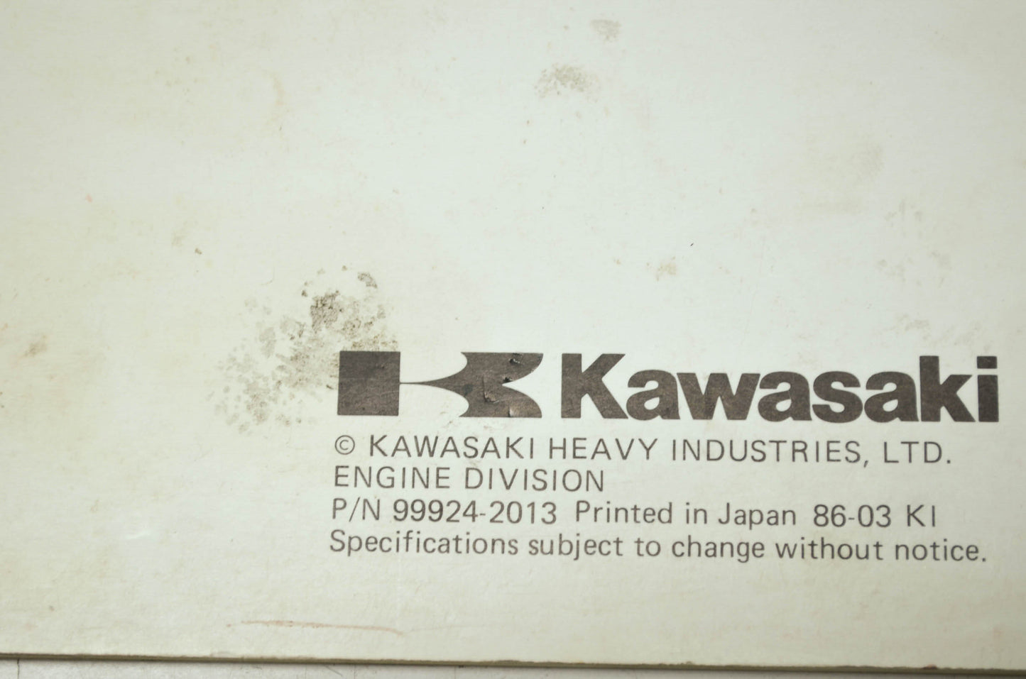 OEM Kawasaki 99924-2013 Service Manual GA550A/GD550A