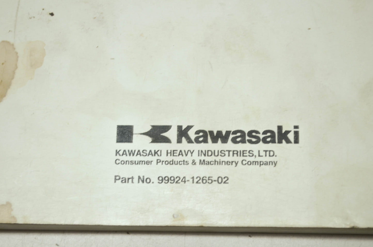 OEM Kawasaki 99924-1265-02 Service Manual KX85A/100D