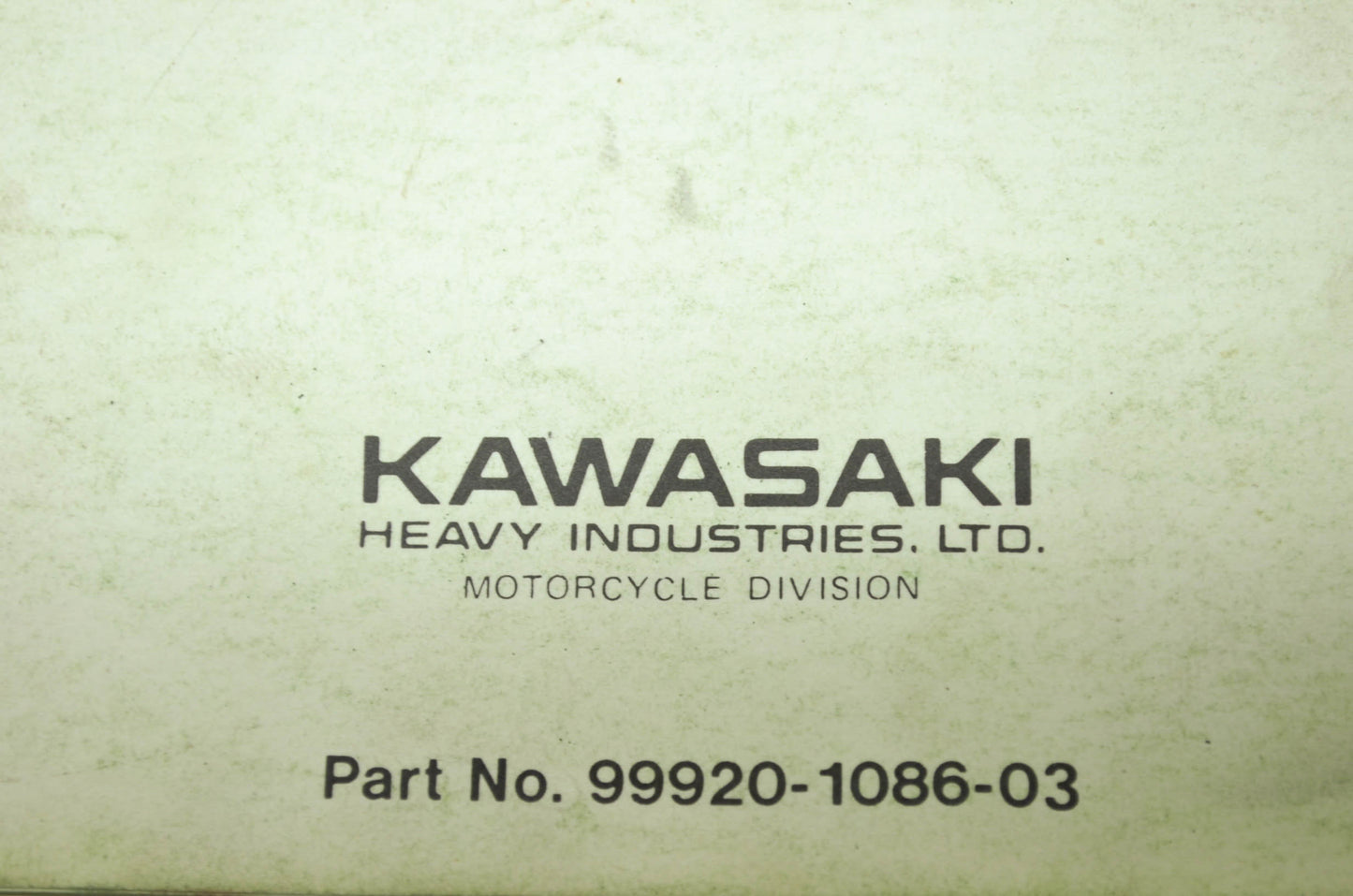 OEM Kawasaki 99920-1086-03 Owner's & Service Manual KDX80A2
