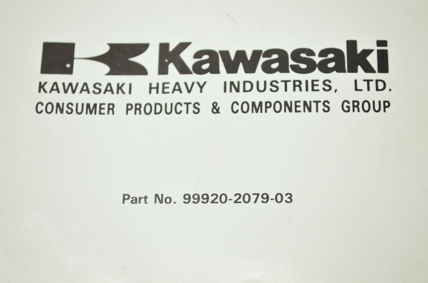 OEM Kawasaki 99920-2079-03 Portable Generator Owner's Manual