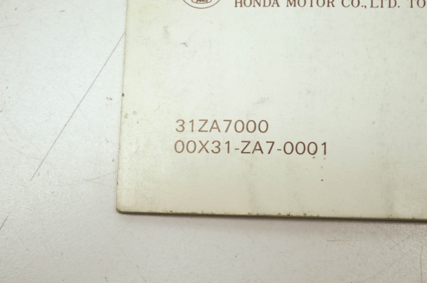 Honda EX800 Owner's Manual