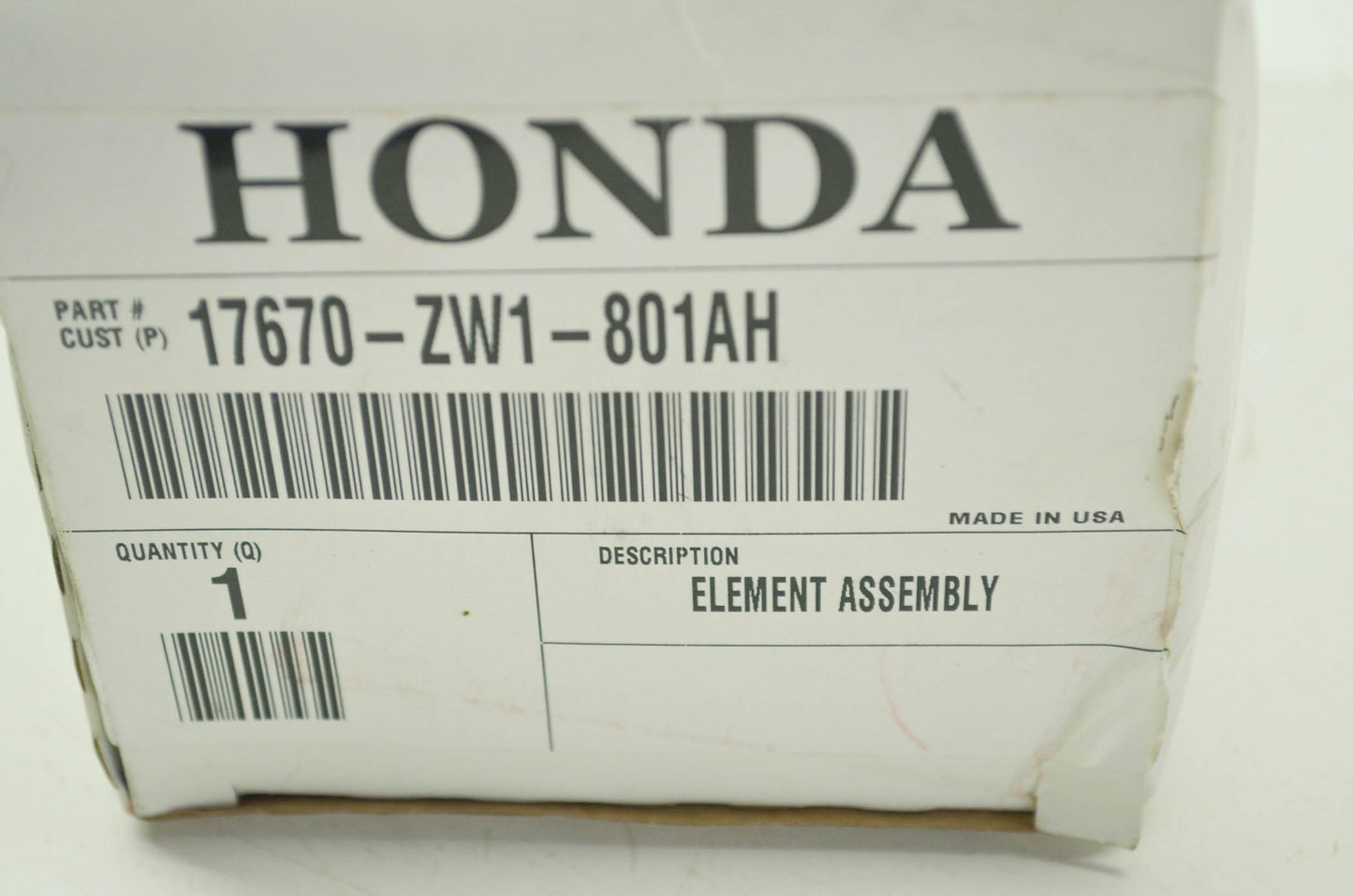OEM Honda 17670-ZW1-801AH Re-Fill Cartridge NOS