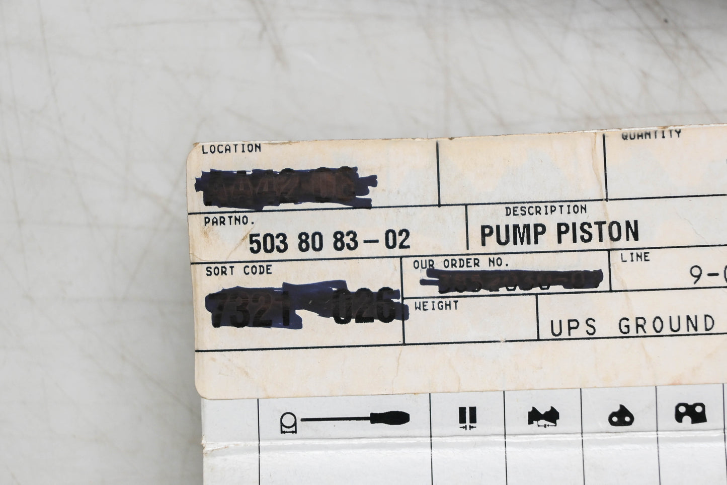 New OEM Husqvarna 503 80 83-02, 503808302 Pump Piston NOS