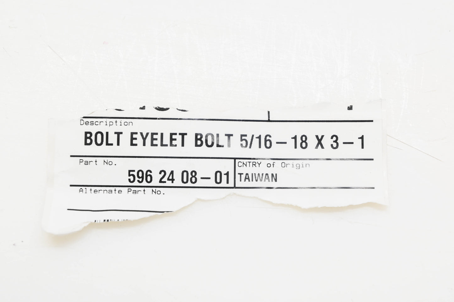 New OEM Husqvarna 596 24 08-01, 596240801 Eyelet Bolt NOS