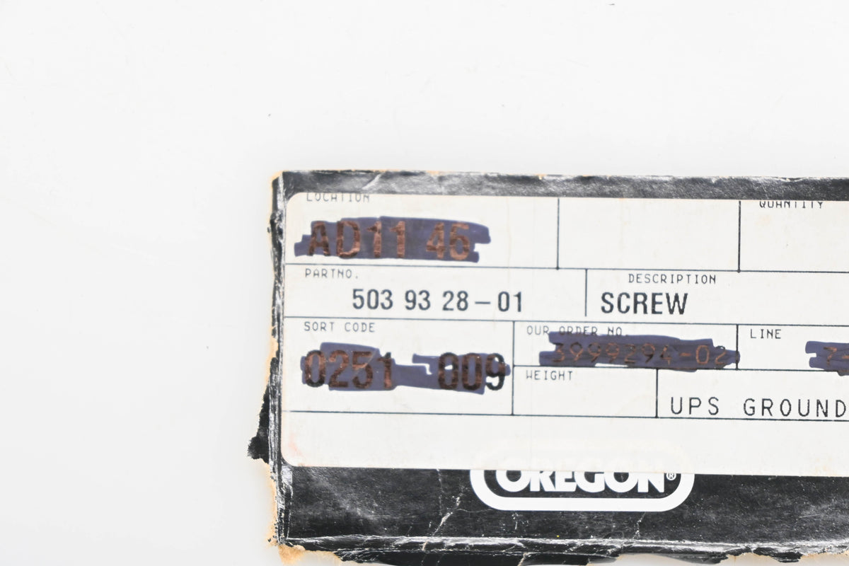 New OEM Husqvarna 503 93 28-01, 503932801 Chain Tensioner Screw NOS