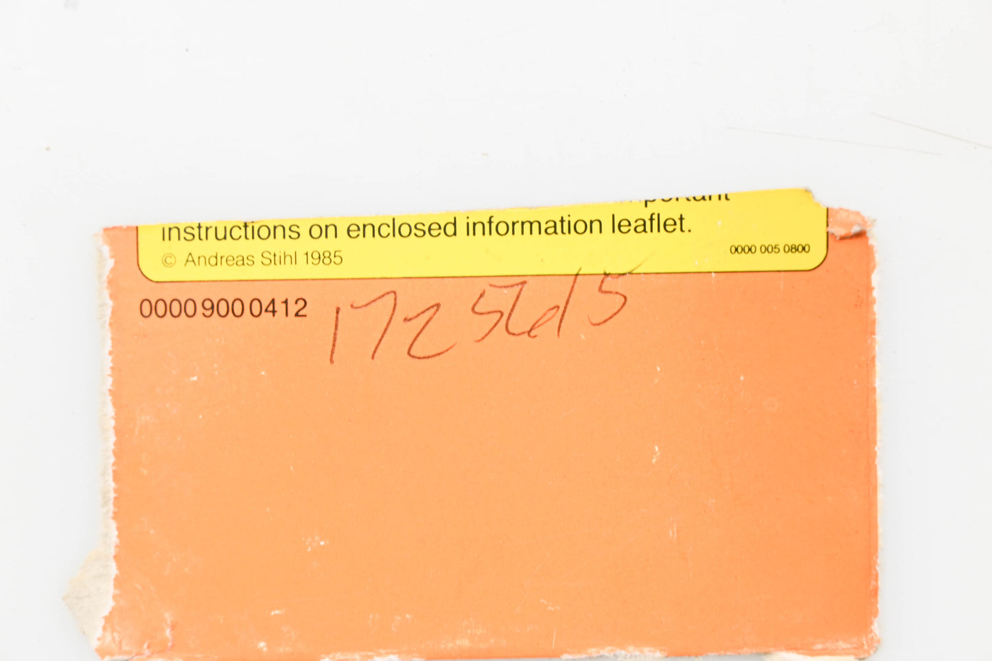 Bolens 1725615 Fender Reflector NOS