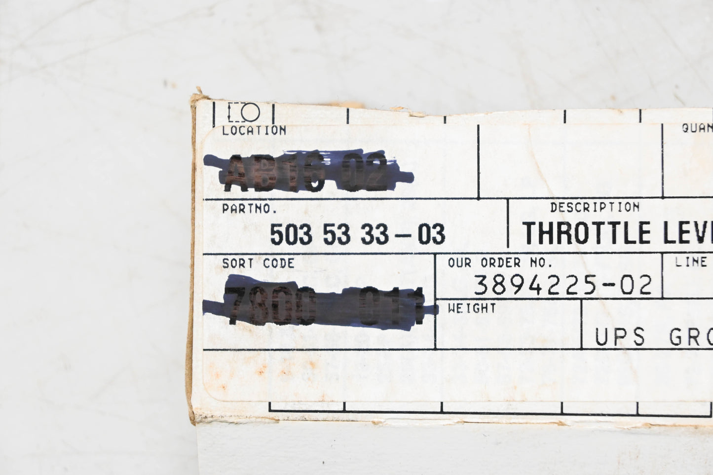 New OEM Husqvarna 503 53 33-03, 503533303 Throttle Lever NOS