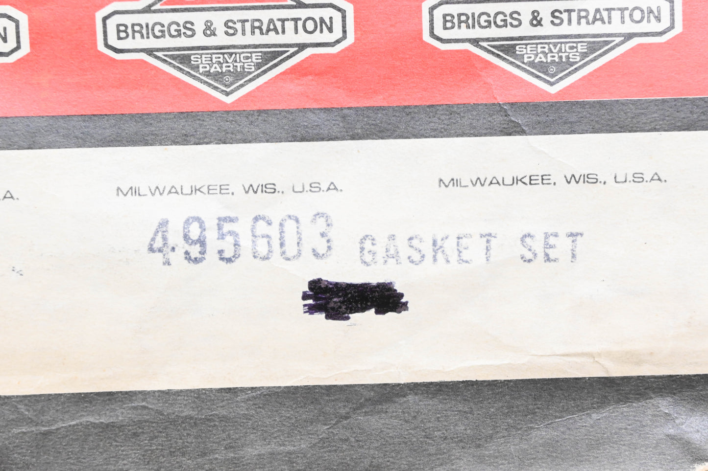 New OEM Briggs & Stratton 495603 Incomplete Engine Gasket Kit NOS