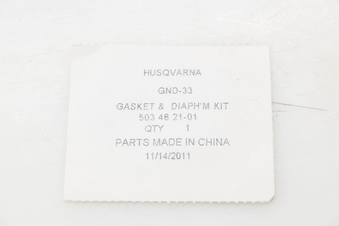 New OEM Husqvarna 503 48 21-01, 503482101 Gasket & Diaphragm Kit NOS